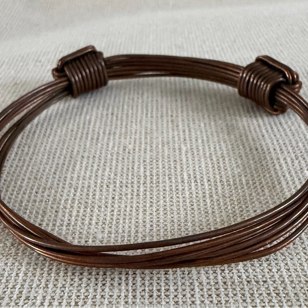 Copper Wire Wrapped Bangle Bracelet - Picture 2 of 4